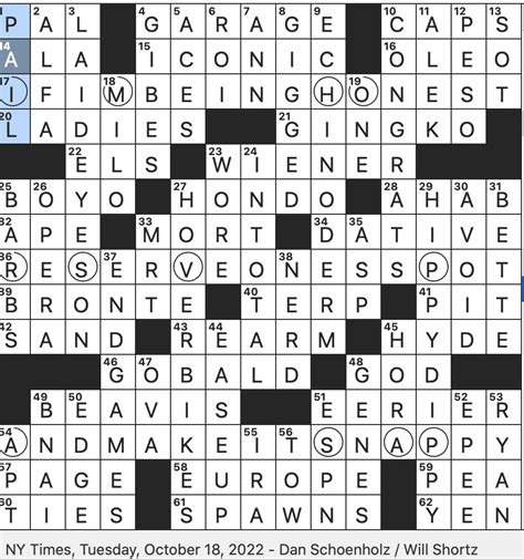 Wayne nyt crossword - Today’s Reveal Answer: XOXO. Themed answers all start with “X-O-X-O”, with “X” changing for each: 70A Affectionate sign-off … or a pattern hinting at the starts of the answers to the six starred clues : XOXO. 20A *Gyrating performers at a nightclub : GO-GO DANCERS. 30A *2019 Taika Waititi film about a boy with an animal nickname ...